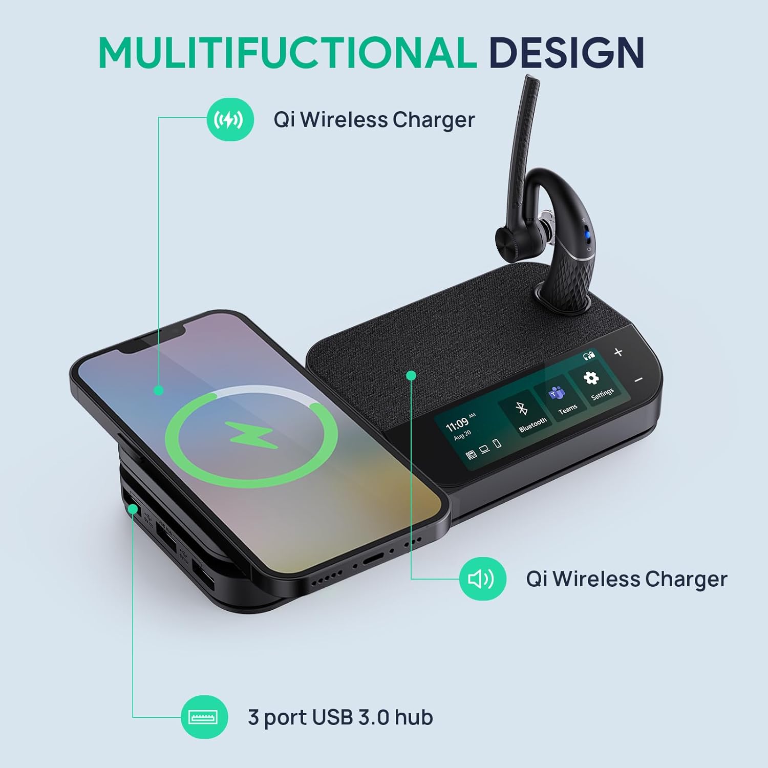 Single-Ear Bluetooth Headset Workstation