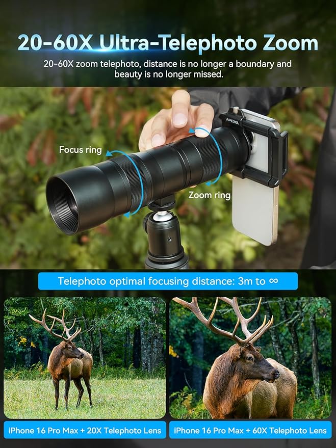 Professional Grade Compact Long Zoom Lens for Smartphones